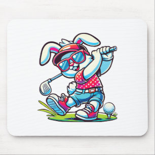 Happy Easter Bunny Golf Lovers Sports Boys Men Rab Mouse Mat