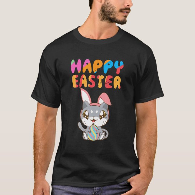 Happy Easter Bunny Group Eggs. T-Shirt (Front)