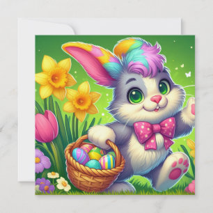Happy Easter Bunny Holiday Card