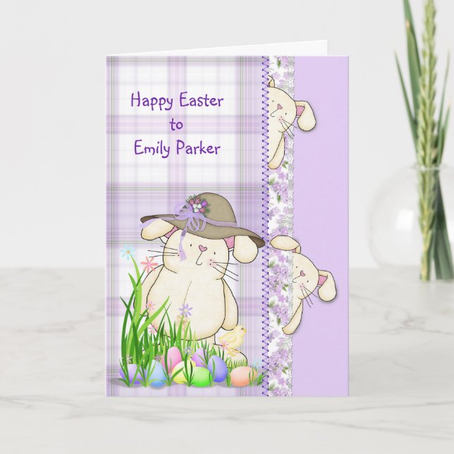 Happy Easter bunny Holiday Card (Front)
