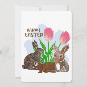 Happy Easter Bunny Holiday Card
