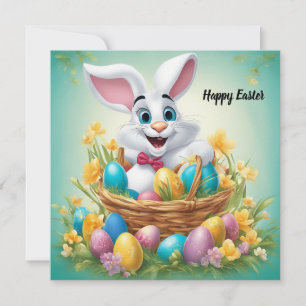 Happy Easter Bunny Holiday Card