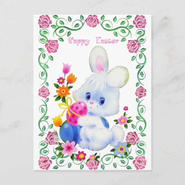 Happy Easter Bunny Holiday postcard (Front)