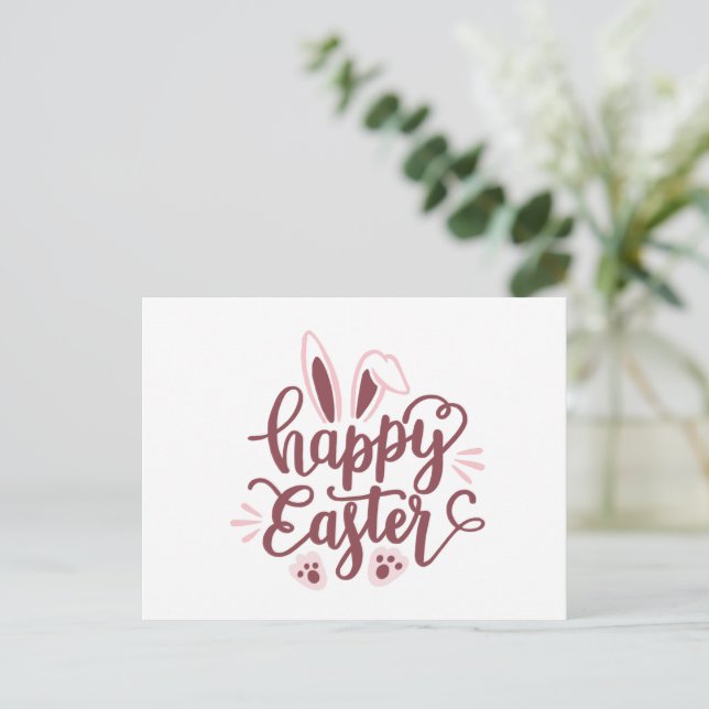 Happy Easter Bunny  Holiday Postcard (Standing Front)