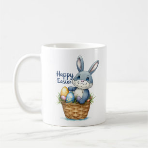 Happy Easter, Bunny In Egg Basket Coffee Mug