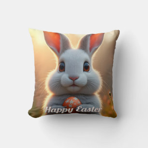 Happy Easter Bunny in the Magic of Spring Cushion