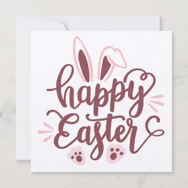 Happy Easter Bunny Invitation – Cute Spring Party  (Front)