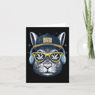 Happy Easter Bunny Men Smoking Weed Easter  Card