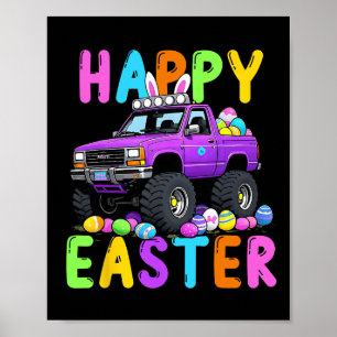 Happy Easter Bunny Monter Truck Funny Madness  Poster