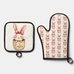 Happy Easter Bunny! Oven Mitt & Pot Holder Set