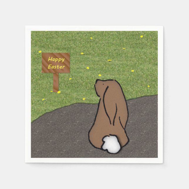 Happy Easter Bunny Paper Napkins (Front)