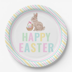Happy Easter Bunny Paper Plate
