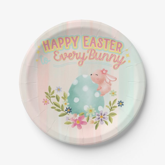Happy Easter Bunny  Paper Plate (Front)