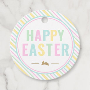 Happy Easter Bunny Pastel Favour Tags