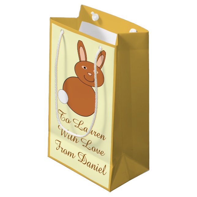 Happy Easter Bunny Personalised Gift Bag (Front Angled)