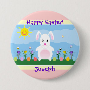 Happy Easter Bunny Personalized 7.5 Cm Round Badge