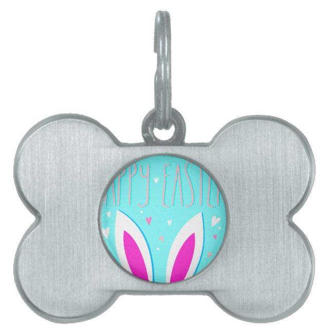 happy easter bunny pet ID tag (Front)