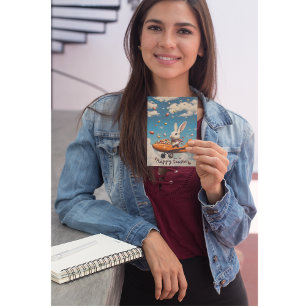 Happy Easter Bunny Pilot Aeroplane Invitation