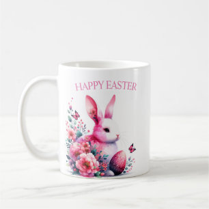 Happy Easter Bunny Pink Coffee Mug