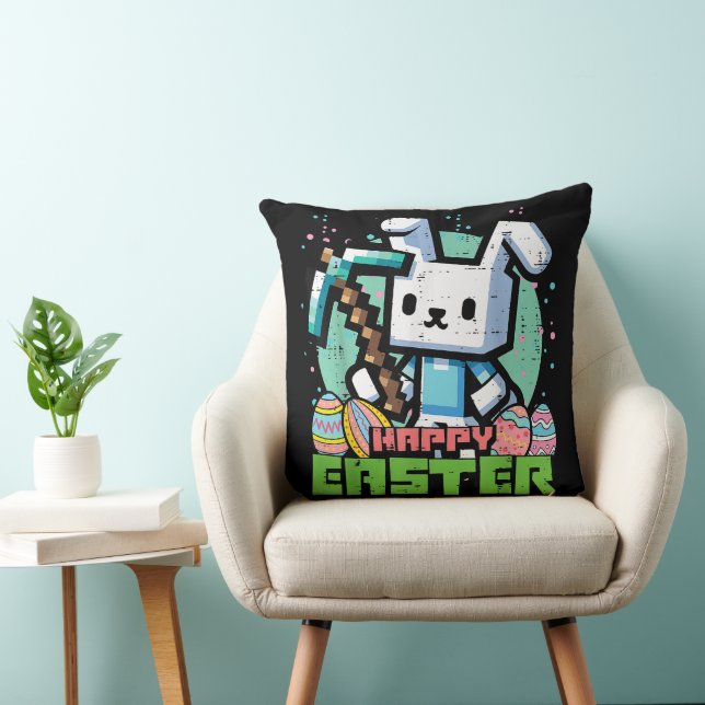 Happy Easter Bunny Pixel Game  Cushion (Chair)