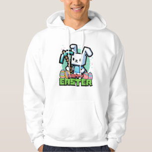 Happy Easter Bunny Pixel Game Gaming Gamer Boys Ki Hoodie