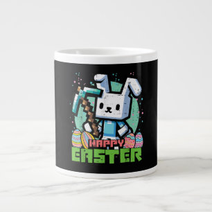 Happy Easter Bunny Pixel Game  Large Coffee Mug