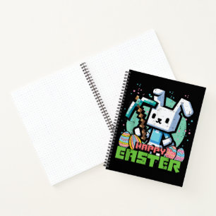 Happy Easter Bunny Pixel Game  Notebook