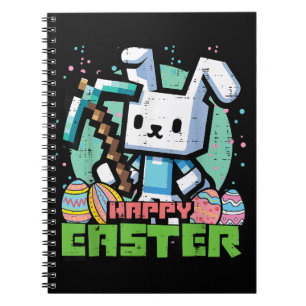 Happy Easter Bunny Pixel Game  Notebook