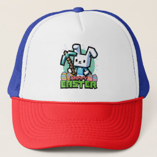 Happy Easter Bunny Pixel Game  Trucker Hat