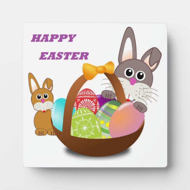 "HAPPY EASTER" BUNNY PLAQUE (Front)
