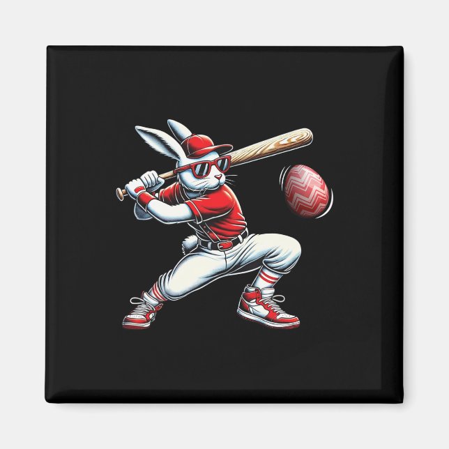 Happy Easter Bunny Playing Sell Easter Sport Kids  Magnet (Front)