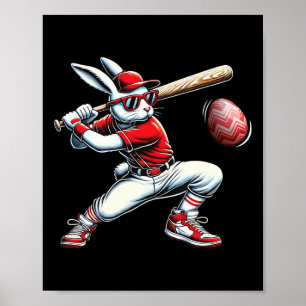 Happy Easter Bunny Playing Sell Easter Sport Kids Poster