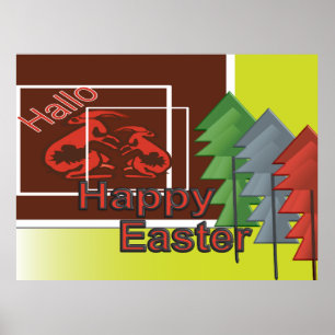 happy easter bunny poster