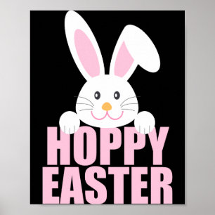 Happy Easter Bunny Pun Cute Pink Girls T Shirt  Poster
