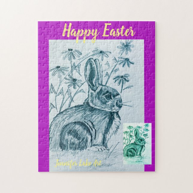 Happy Easter Bunny Puzzle (Vertical)
