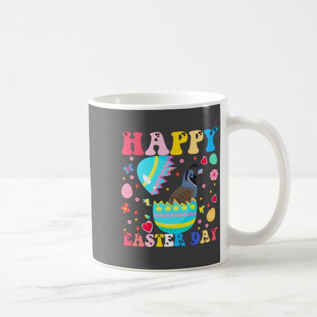 Happy Easter Bunny Quail Easter Day Groovy  Coffee Mug (Right)