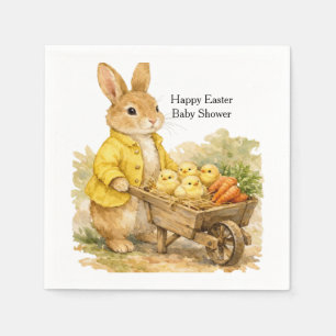 Happy Easter Bunny Rabbit Baby Shower Napkin