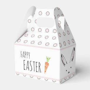 Happy Easter Bunny Rabbit Carrot Polka Dot Favour  Box
