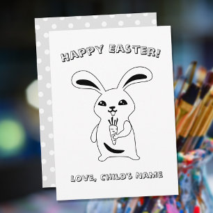 Happy Easter Bunny Rabbit Colouring Page