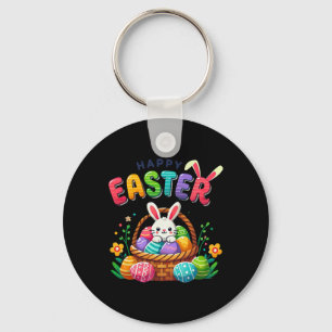 Happy Easter Bunny Rabbit Egg Bysket Girls Toddler Key Ring