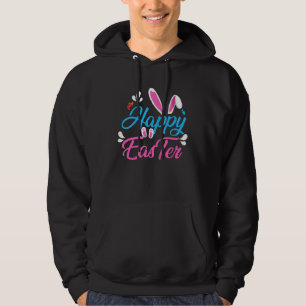 happy easter bunny rabbit egg ears spring hoodie