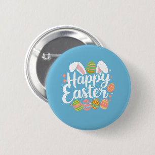 Happy Easter Bunny Rabbit Egg Holiday 6 Cm Round Badge