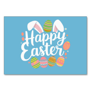 Happy Easter Bunny Rabbit Egg Holiday Table Number