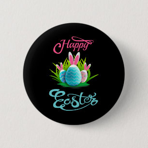 Happy Easter Bunny Rabbit Eggs; Easter Day Women 6 Cm Round Badge