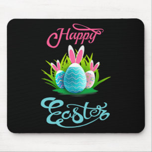 Happy Easter Bunny Rabbit Eggs; Easter Day Women Mouse Mat
