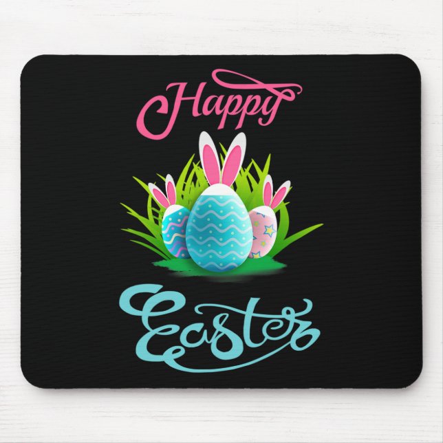 Happy Easter Bunny Rabbit Eggs; Easter Day Women  Mouse Mat (Front)