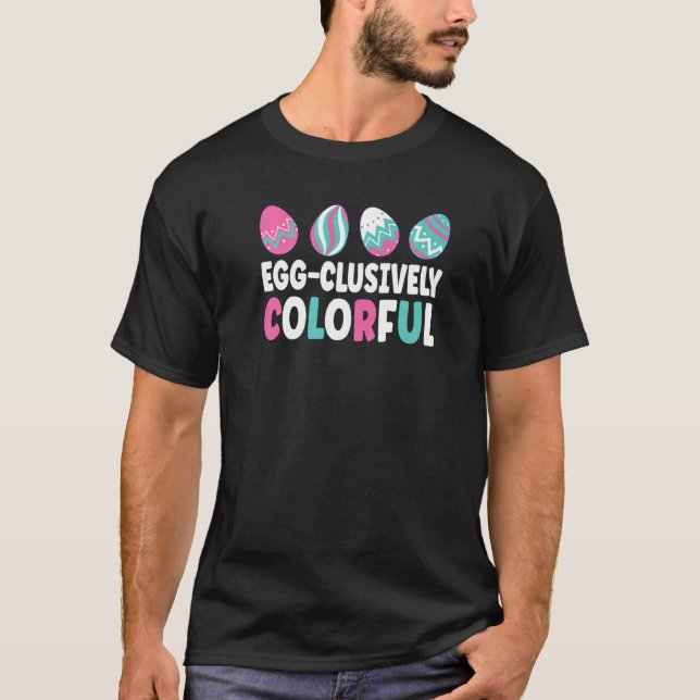 Happy Easter Bunny Rabbit Eggs Egg Clusively Colou T-Shirt (Front)