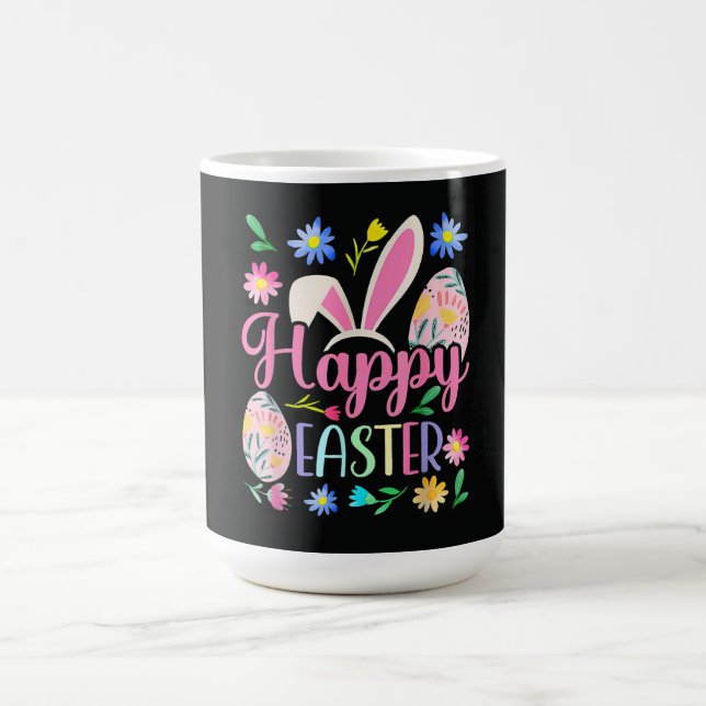 Happy Easter Bunny Rabbit Face Funny Coffee Mug (Center)