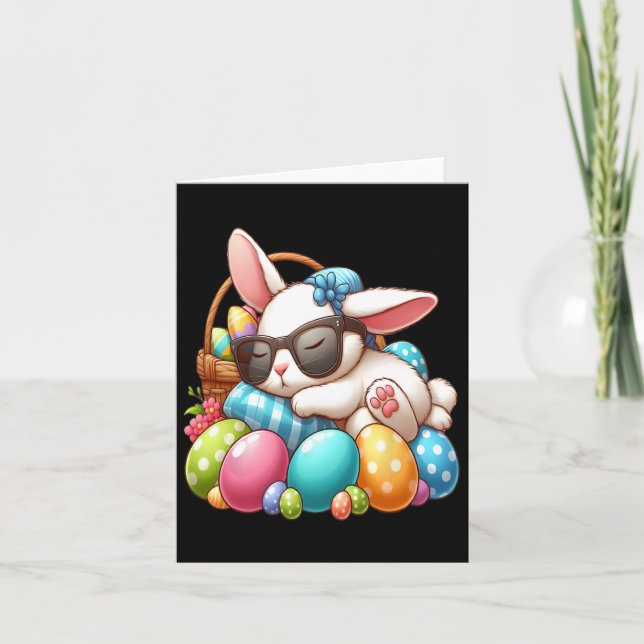Happy Easter Bunny Rabbit Face Funny Easter Day Wo Card (Front)