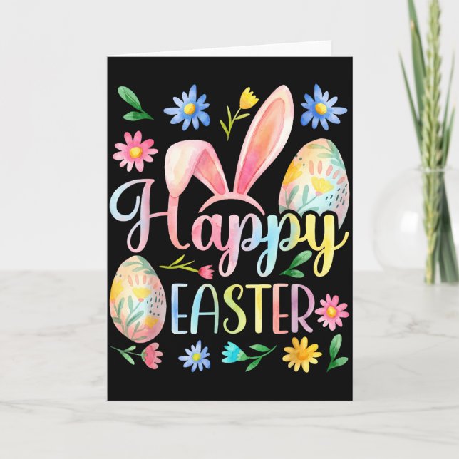 Happy Easter Bunny Rabbit Face Funny Easter Day Wo Card (Front)
